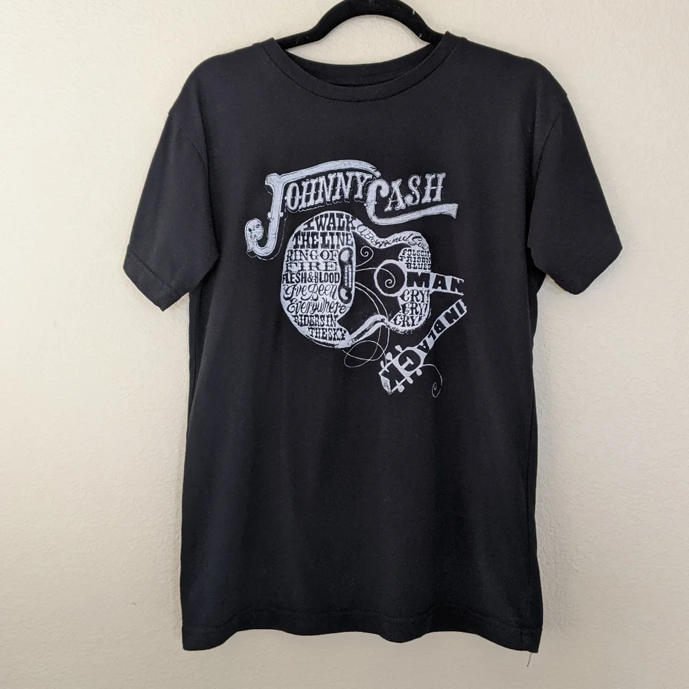 Johnny Cash Large black short sleeve graphic tee shirt - Picture 1 of 4